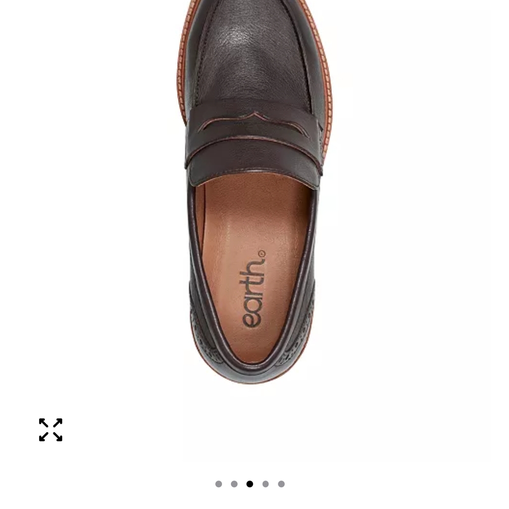 Earth Dark Brown Leather Loafers - Picture 3 of 8